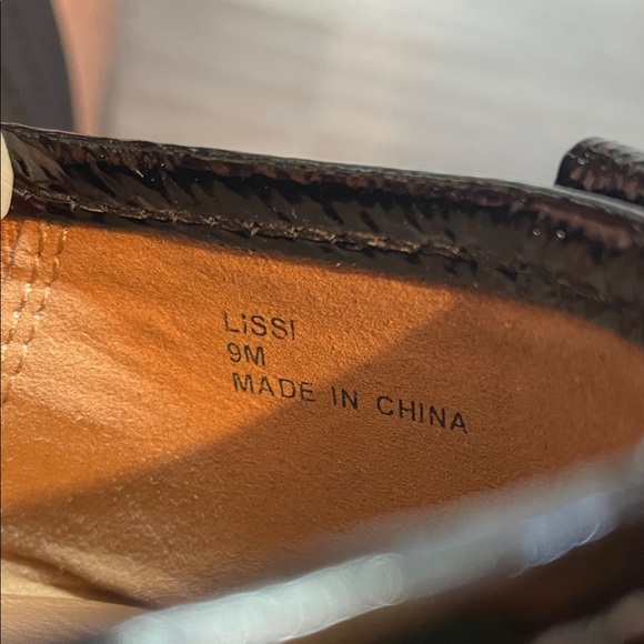 Donald J. Pliner Shiny Black Slip-Ons with Metallic Chain - Picture 9 of 9